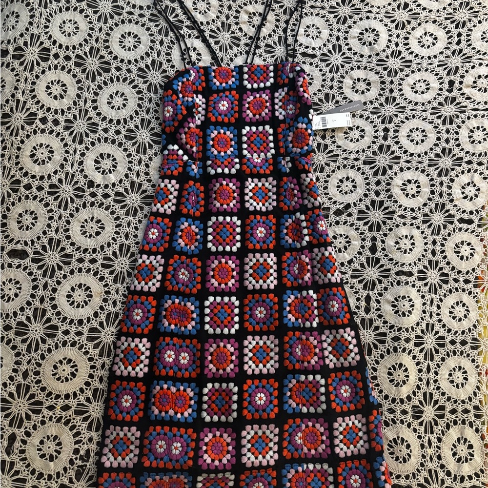 Anthropologie Multicolor Crochet Dress